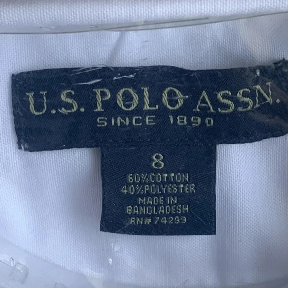 US Polo Girls Short Sleeve School Uniform Shirt White - Picture 7 of 10